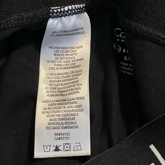 Calvin Klein Performance Leggings Black White Logo Mid-Rise Stretch S - Picture 4 of 4